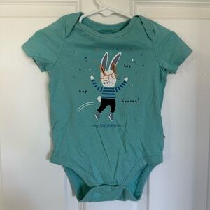 Baby GAP Teal Bunny Onesie - Size 6-12 months